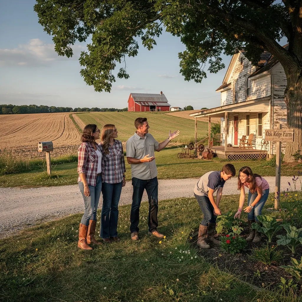 Zespół agentów nieruchomości pomagających rodzinie w znalezieniu wymarzonego domu.