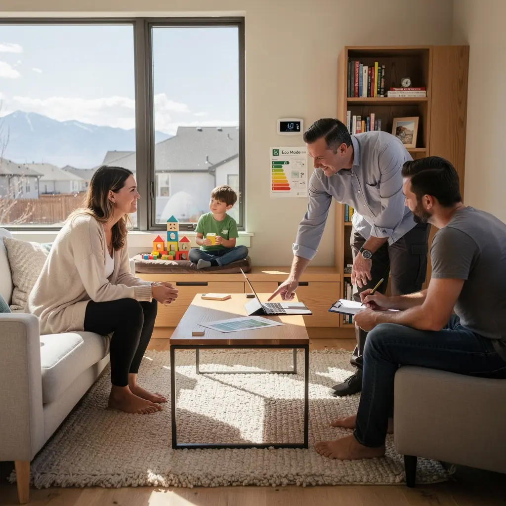 Zadowoleni klienci podpisujący umowę najmu w biurze agencji.